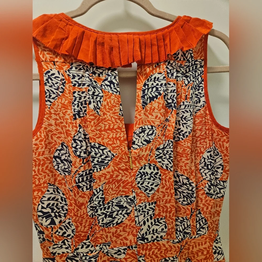 Tory Burch Janetta Silk Ruffle Pleated Dress,Mermaid Hem Size 0 - Picture 5 of 11